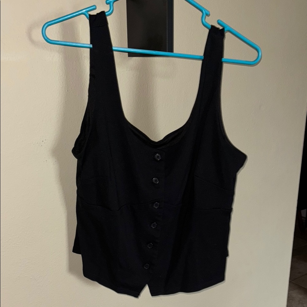 Black Button-Up Women's Top